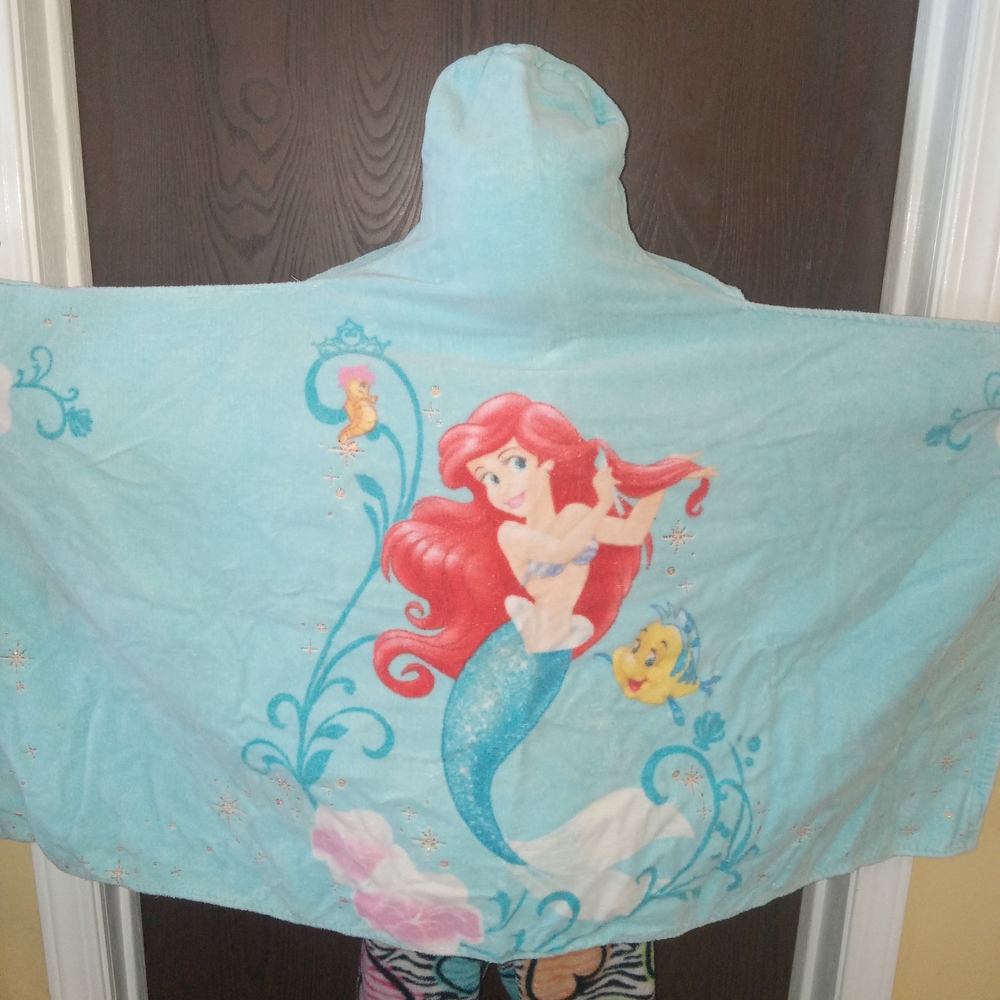 Ariel Hooded Kids Towel Poncho
